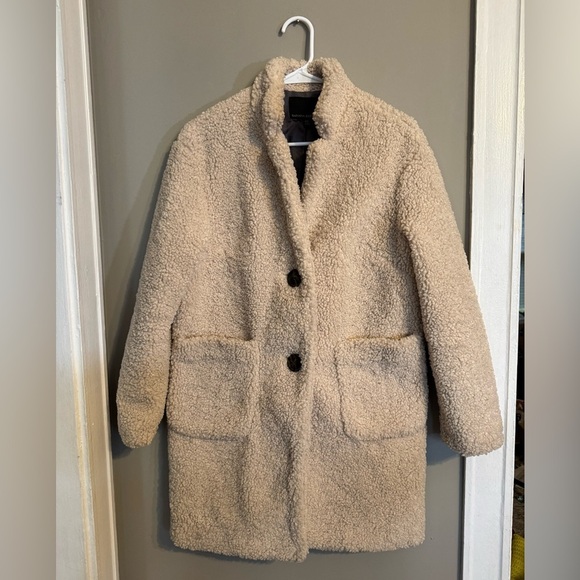 Banana Republic Women's Cream Teddy Coat - Picture 1 of 9